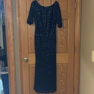 NWT Ever Pretty Long Navy Sequin Wedding Holiday 14